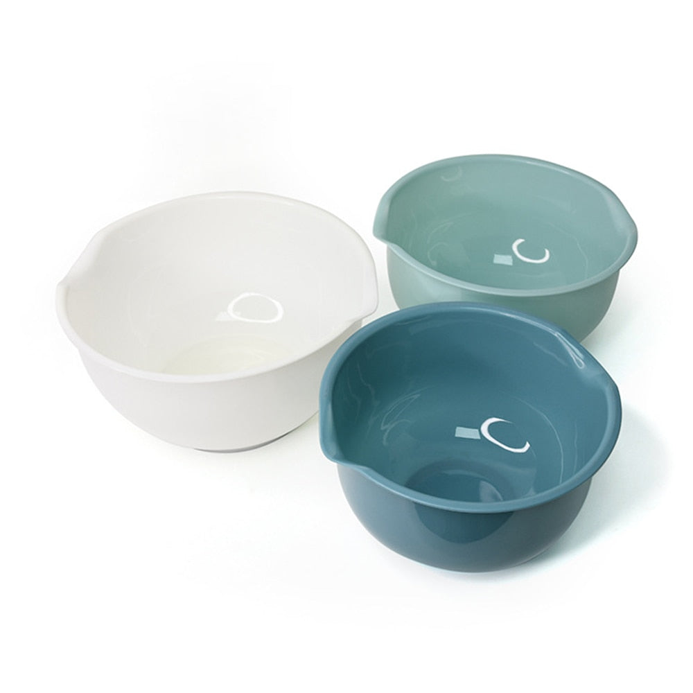 Multipurpose Plastic Mixing Bowl Set (3 Pieces) by HitMyNeed