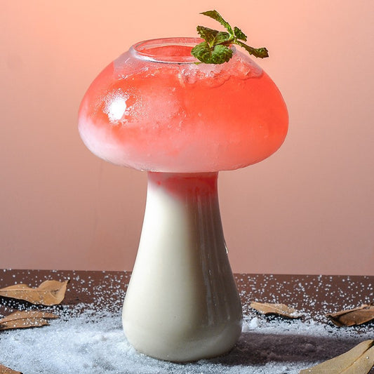 Mushroom Cocktail Glass with Metal Straw 250ml by HitMyNeed