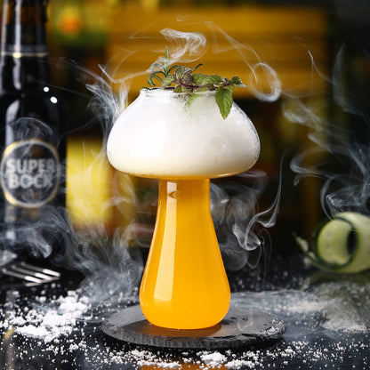 Mushroom Cocktail Glass with Metal Straw 250ml by HitMyNeed