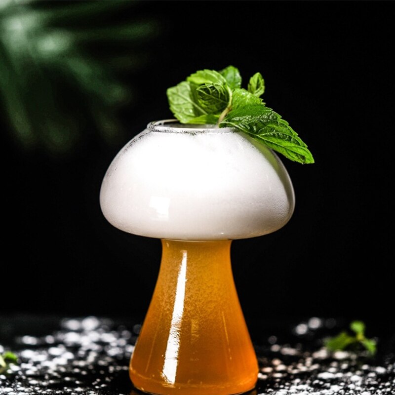 Mushroom Shaped Glass Tumbler 380ml by HitMyNeed