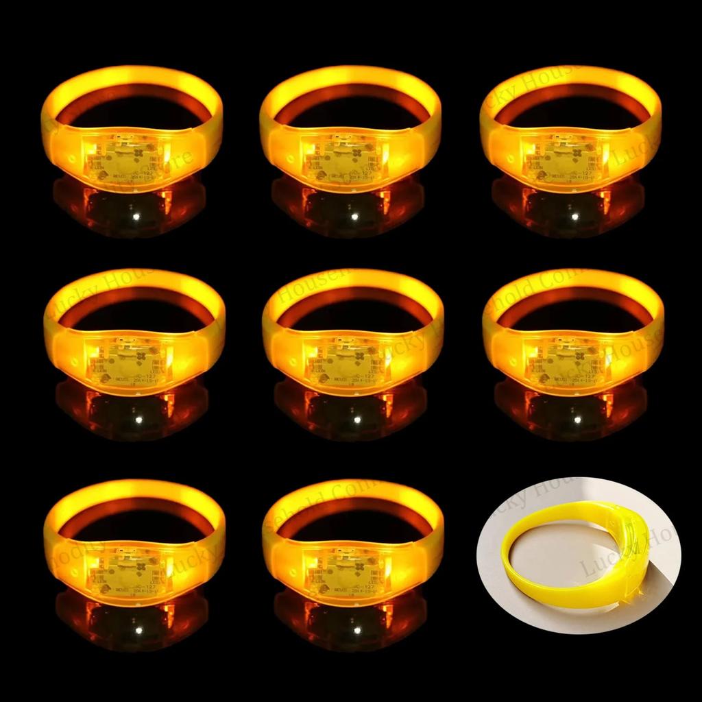 Music Sound Activated LED Glow Bracelets for Parties yellow switch 150pcs by HitMyNeed