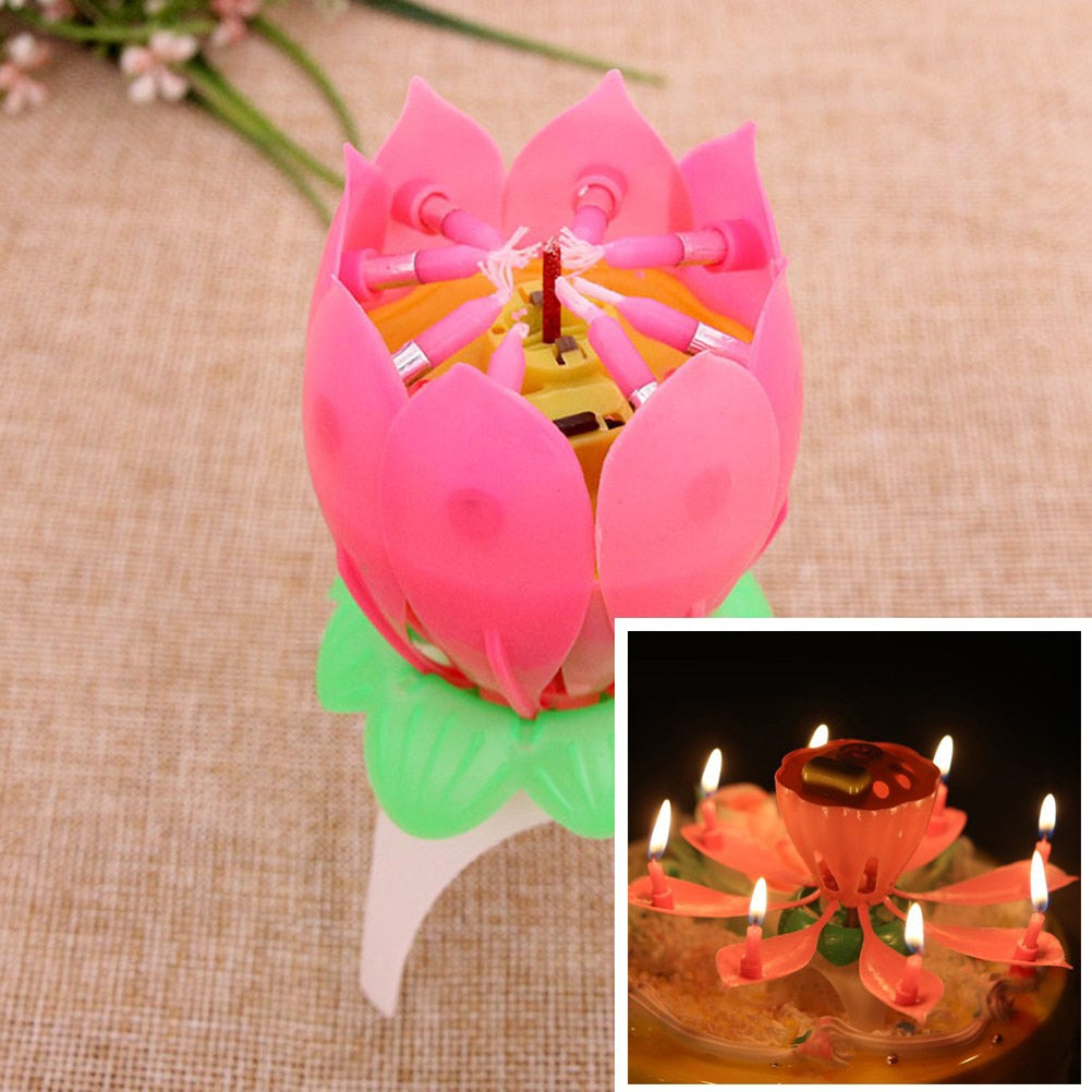 Musical Lotus Flower Birthday Candle Topper by HitMyNeed