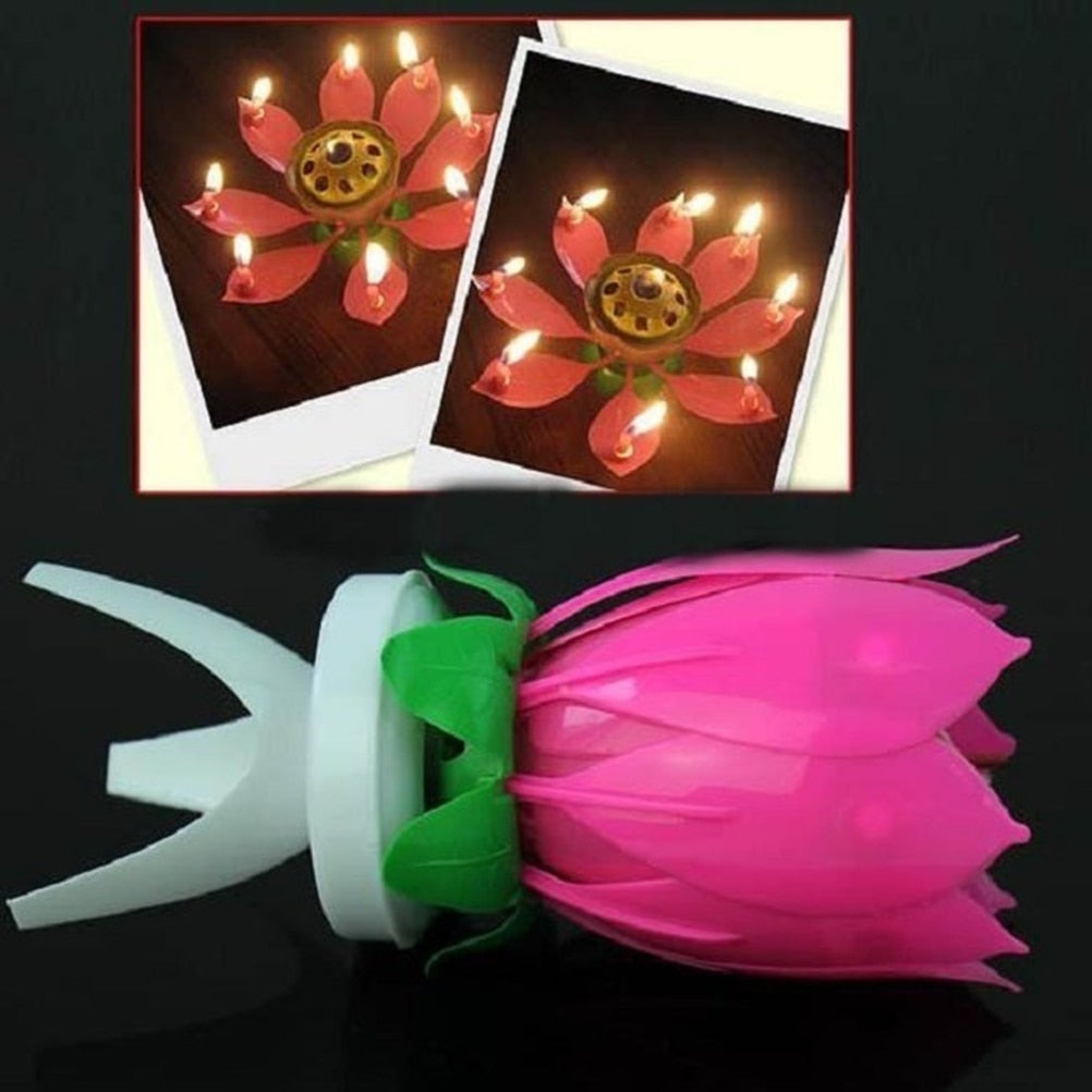 Musical Lotus Flower Birthday Candle Topper by HitMyNeed