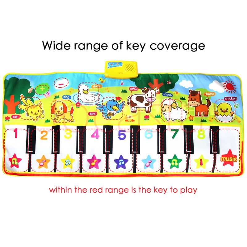 Musical Piano Mat for Toddlers with Animal Sounds by HitMyNeed