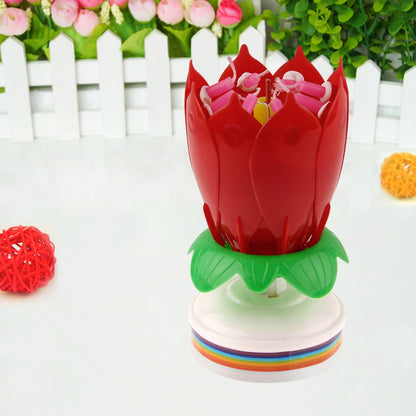 Musical Rotating Lotus Birthday Cake Candle by HitMyNeed