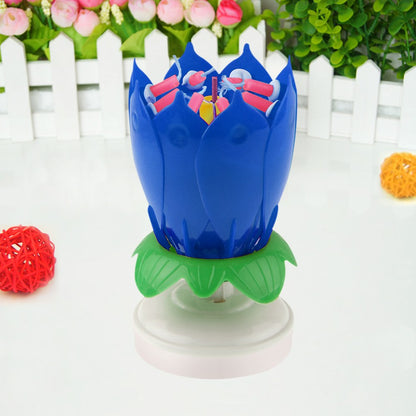 Musical Rotating Lotus Birthday Cake Candle by HitMyNeed