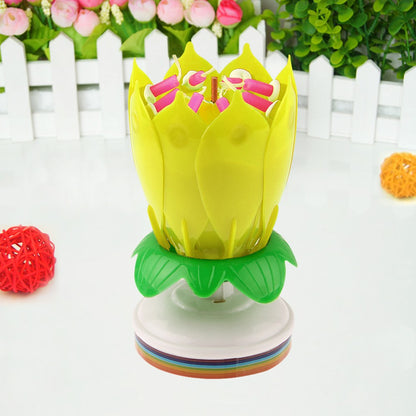 Musical Rotating Lotus Birthday Cake Candle by HitMyNeed
