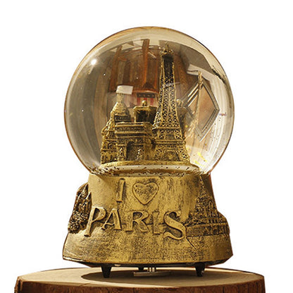 Musical Snow Globe Paris Scene Home Decor by HitMyNeed