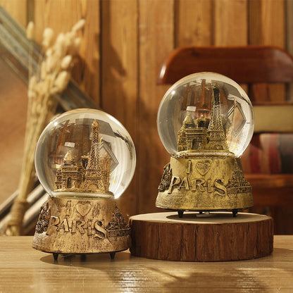 Musical Snow Globe Paris Scene Home Decor by HitMyNeed