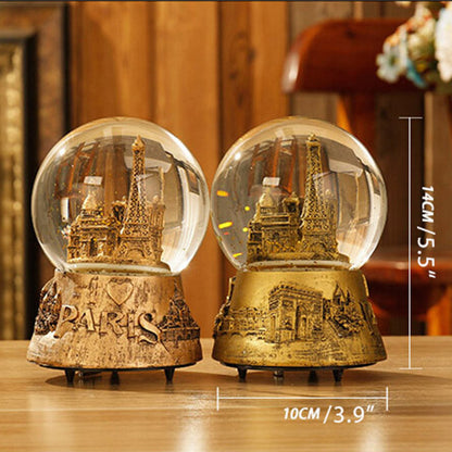 Musical Snow Globe Paris Scene Home Decor by HitMyNeed