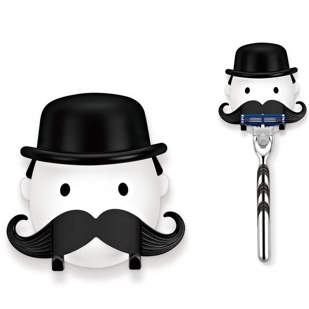 Mustache Man Razor Holder with Suction for Shower by HitMyNeed