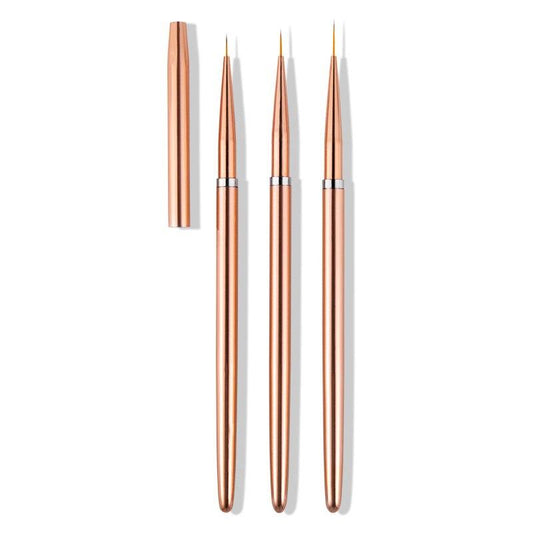 Nail Art Liner Brush Set 3pcs with Travel Pouch by HitMyNeed
