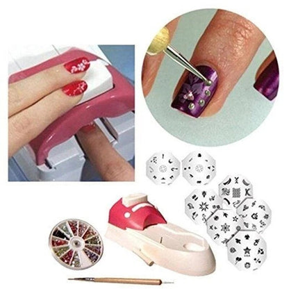 Nail Art Stamper Tool Set with Plates and Gems by HitMyNeed