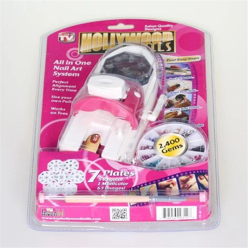 Nail Art Stamper Tool Set with Plates and Gems by HitMyNeed