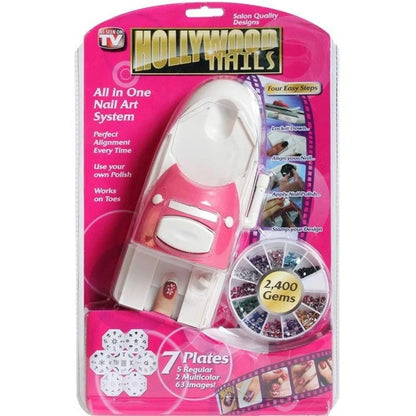 Nail Art Stamper Tool Set with Plates and Gems by HitMyNeed