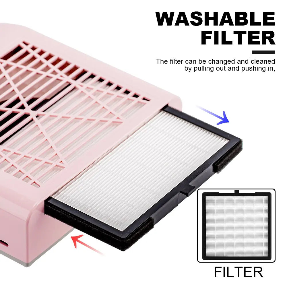Nail Dust Collector Extractor Fan with Reusable Filter by HitMyNeed