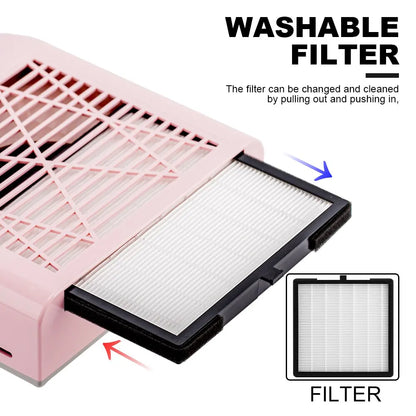Nail Dust Collector Extractor Fan with Reusable Filter by HitMyNeed