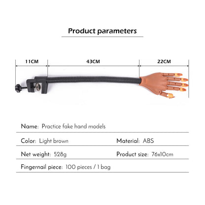 Nail Training Practice Hand with Clamp & Accessories by HitMyNeed