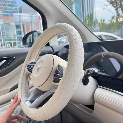 Napa Leather Perforated 15" Steering Wheel Cover by HitMyNeed