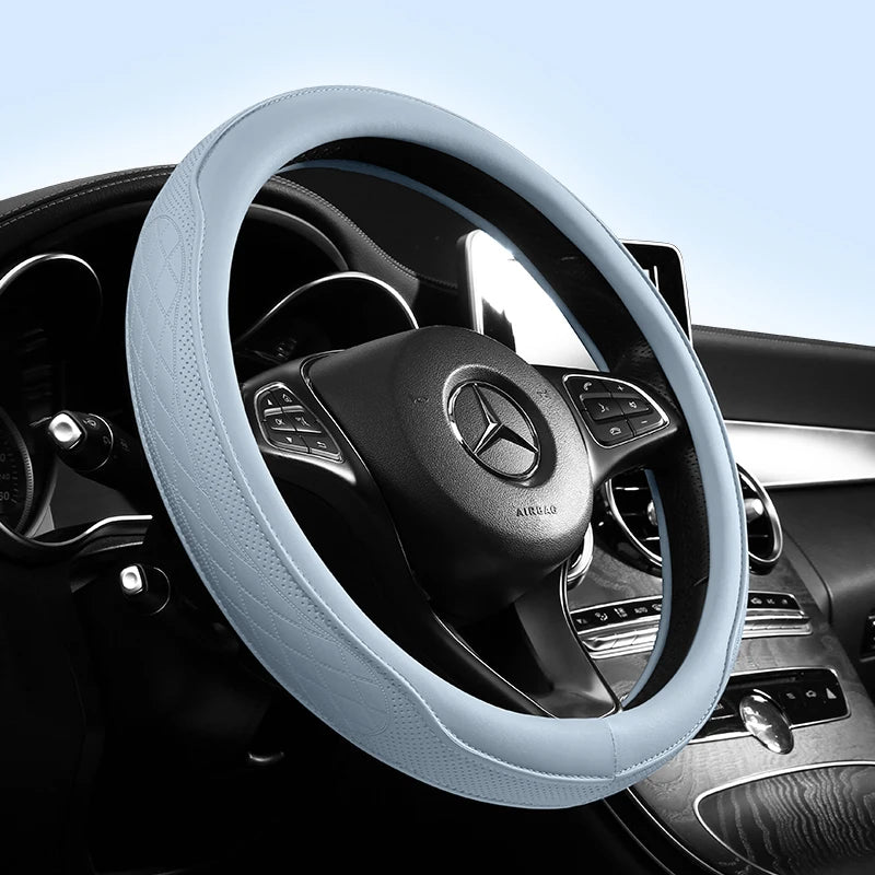 Napa Leather Perforated 15" Steering Wheel Cover by HitMyNeed