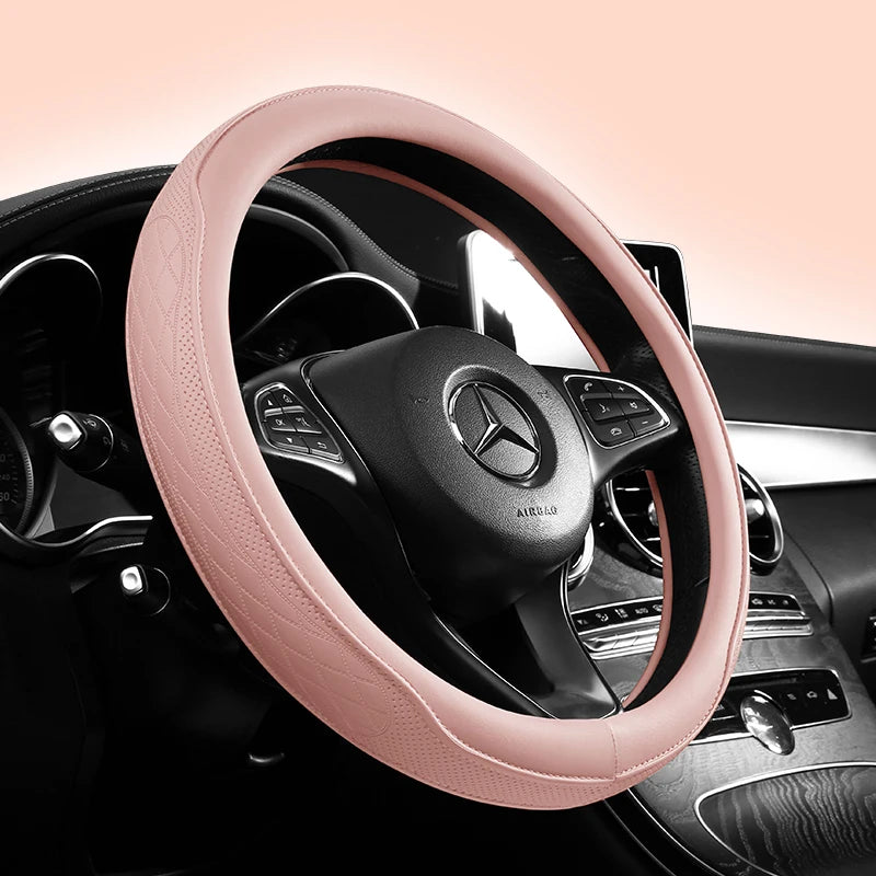 Napa Leather Perforated 15" Steering Wheel Cover by HitMyNeed