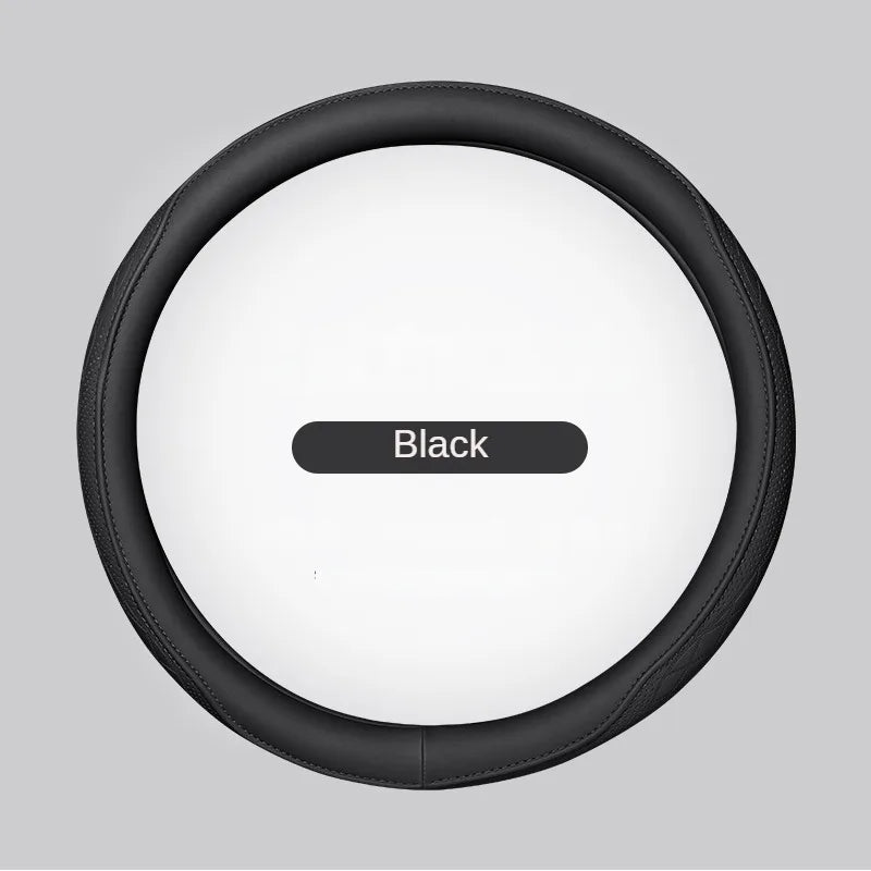 Napa Leather Perforated 15" Steering Wheel Cover black by HitMyNeed