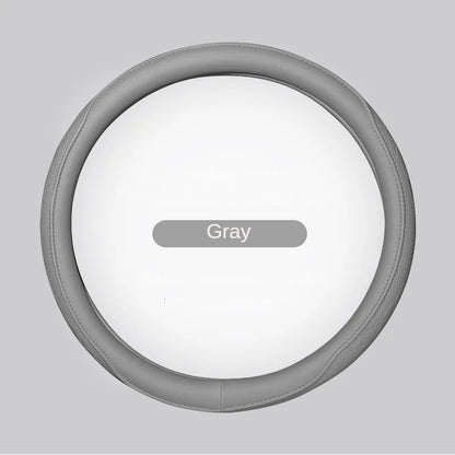 Napa Leather Perforated 15" Steering Wheel Cover gray by HitMyNeed
