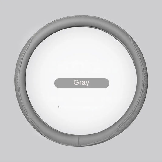 Napa Leather Perforated 15" Steering Wheel Cover gray by HitMyNeed