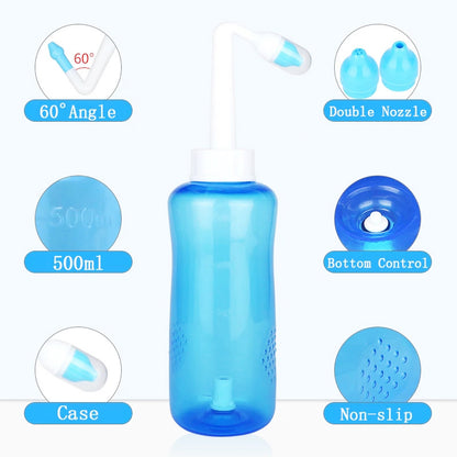 Nasal Irrigation Rinse Bottle with Nose Protector by HitMyNeed