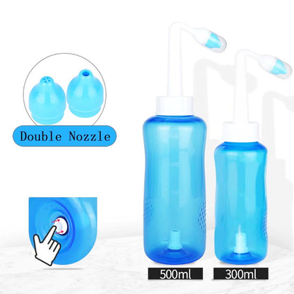 Nasal Irrigation Rinse Bottle with Nose Protector blue-300ml by HitMyNeed