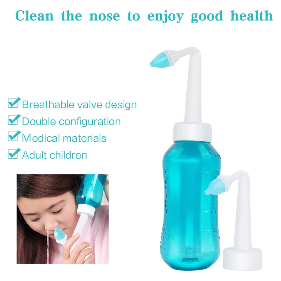 Nasal Irrigator Nose Cleaner with Adult & Child Nozzles by HitMyNeed
