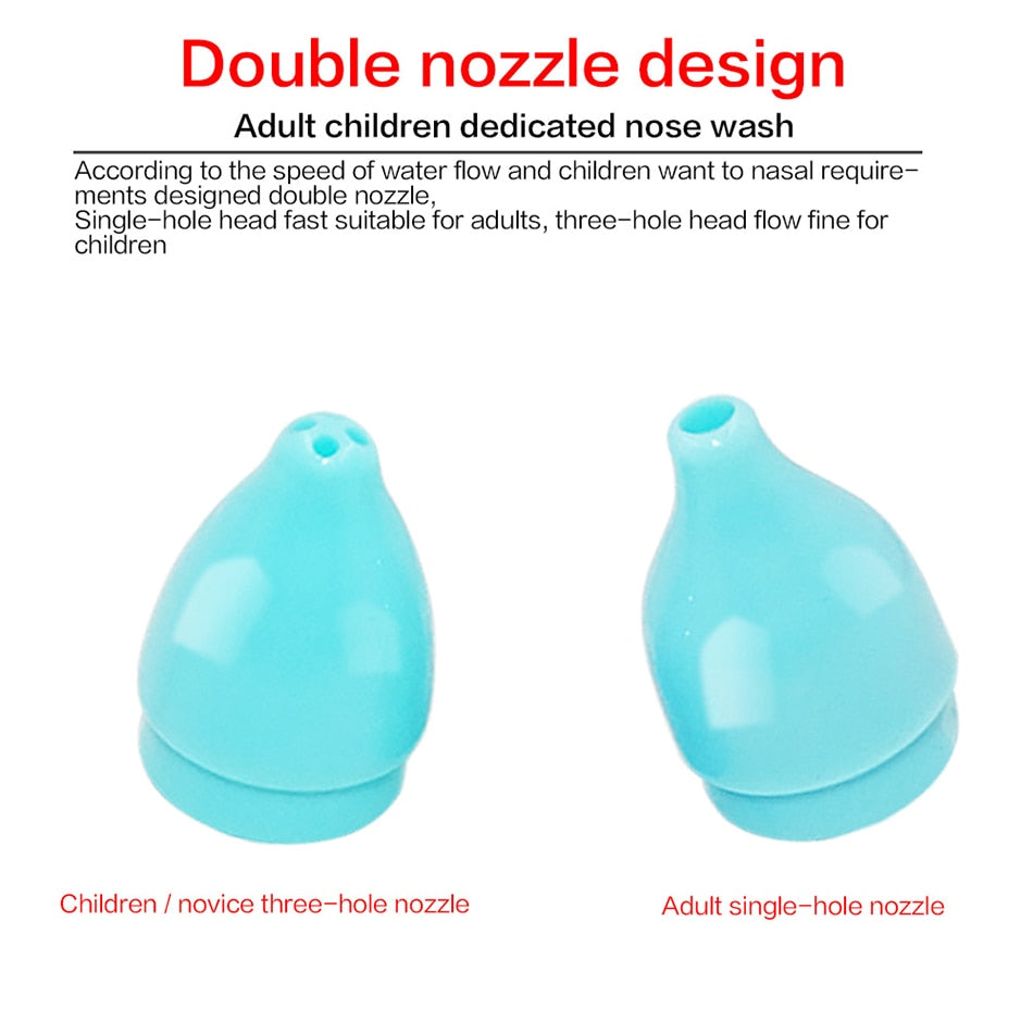 Nasal Irrigator Nose Cleaner with Adult & Child Nozzles by HitMyNeed