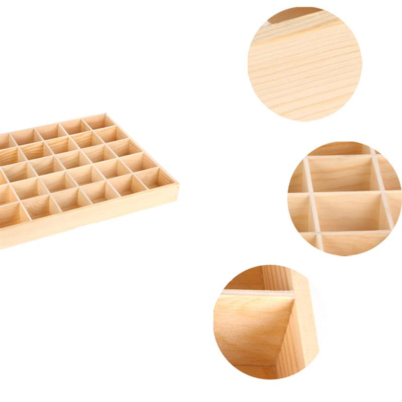 Natural 20-Grid Pine Wooden Compartment Box by HitMyNeed