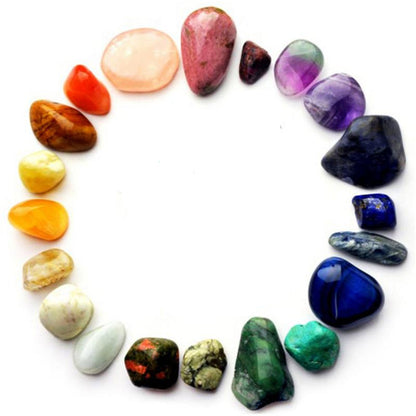Natural 7 Chakra Crystal Stone Set with Pouch by HitMyNeed
