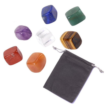 Natural 7 Chakra Crystal Stone Set with Pouch by HitMyNeed