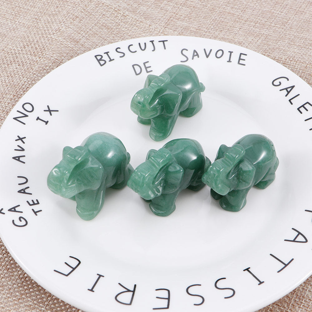 Natural Aventurine Jade Elephant Figurine 3cm by HitMyNeed