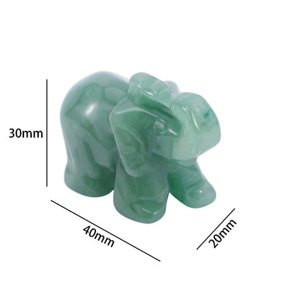 Natural Aventurine Jade Elephant Figurine 3cm by HitMyNeed