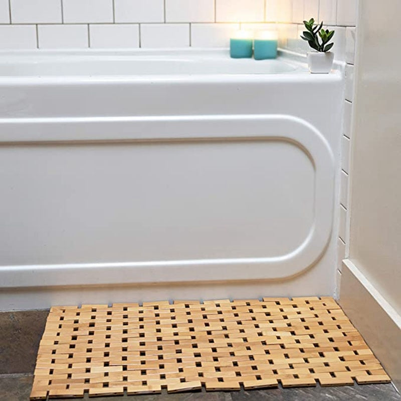 Natural Bamboo Bathroom Mat 40 x 60 cm by HitMyNeed