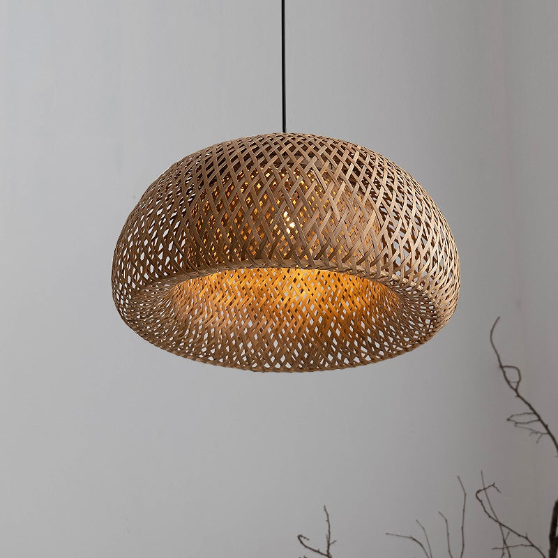 Natural Bamboo Ceiling Light Shade Pendant 30cm by HitMyNeed