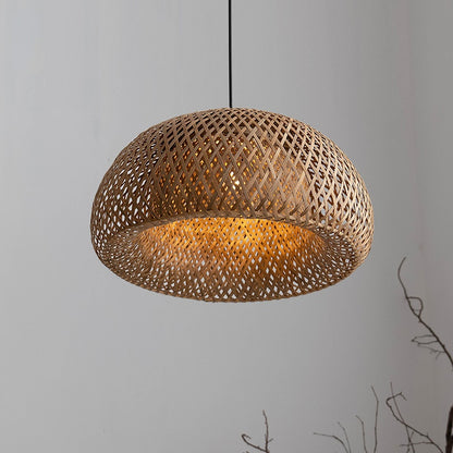 Natural Bamboo Ceiling Light Shade Pendant 30cm by HitMyNeed