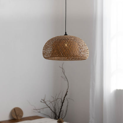 Natural Bamboo Ceiling Light Shade Pendant 38cm by HitMyNeed