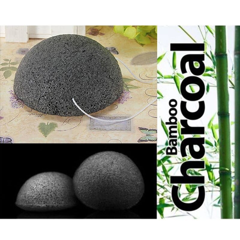 Natural Bamboo Charcoal Konjac Facial Sponge by HitMyNeed