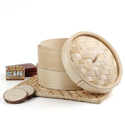 Natural Bamboo Dim Sum Steamer Set, 18 cm by HitMyNeed