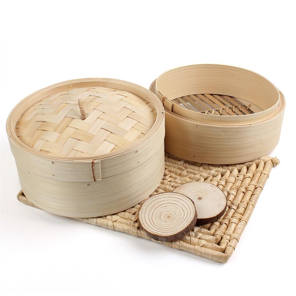 Natural Bamboo Dim Sum Steamer Set, 18 cm by HitMyNeed