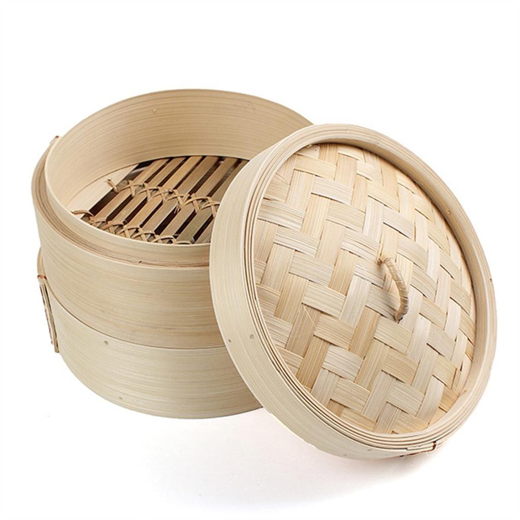 Natural Bamboo Dim Sum Steamer Set, 18 cm by HitMyNeed