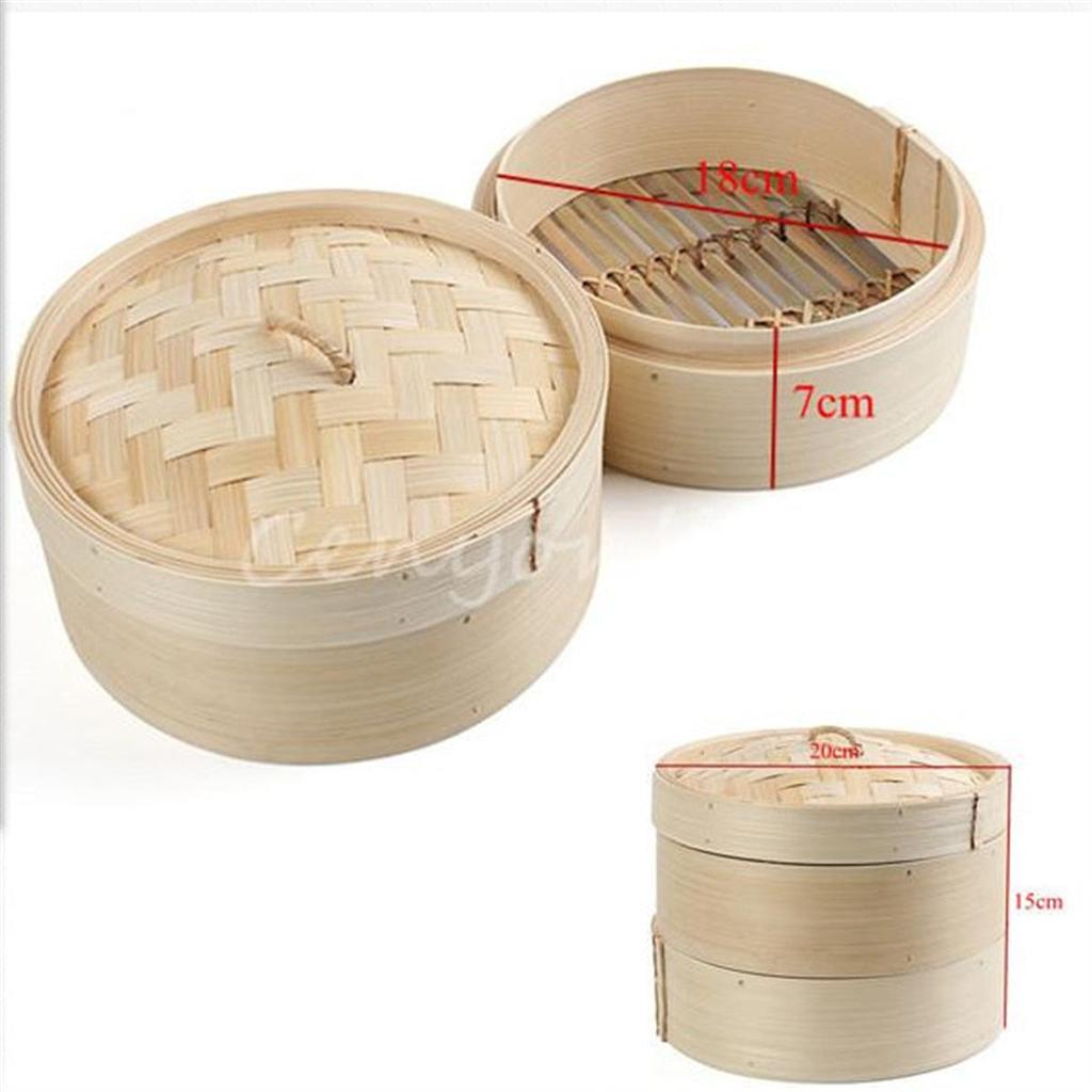 Natural Bamboo Dim Sum Steamer Set, 18 cm by HitMyNeed