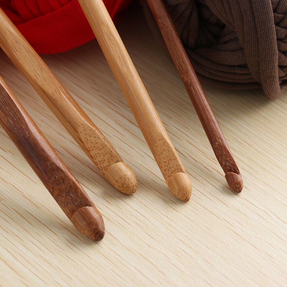 Natural Bamboo Knitting Needles Set (12pcs, 15cm) by HitMyNeed