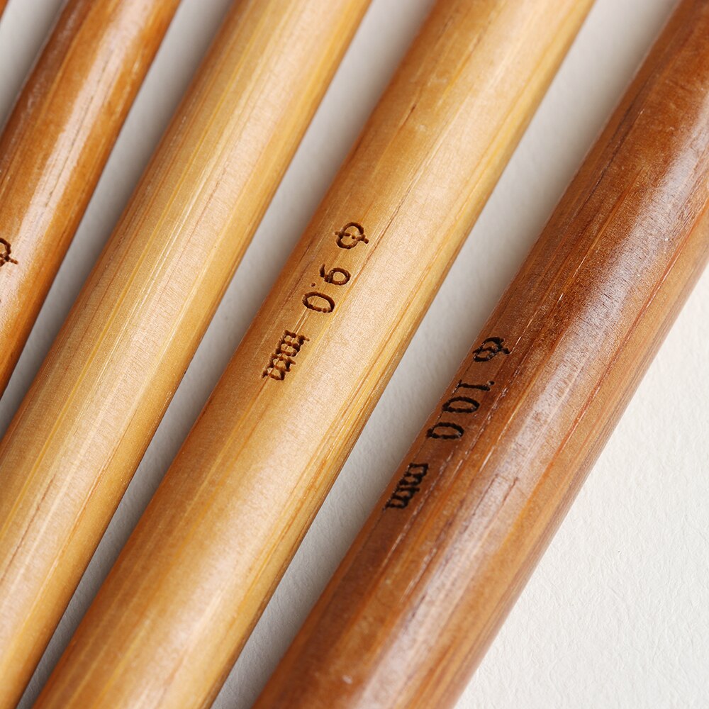 Natural Bamboo Knitting Needles Set (12pcs, 15cm) by HitMyNeed