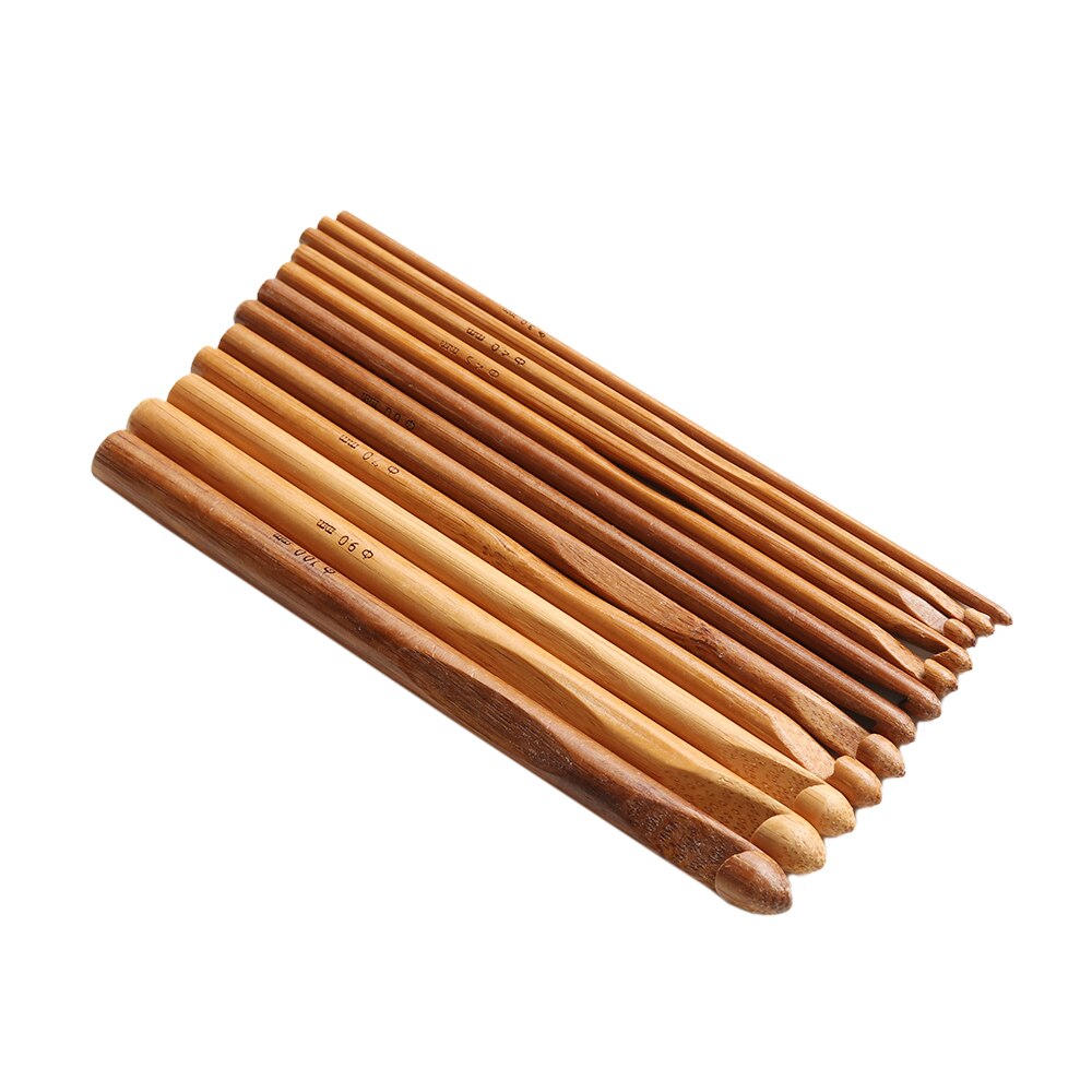 Natural Bamboo Knitting Needles Set (12pcs, 15cm) by HitMyNeed