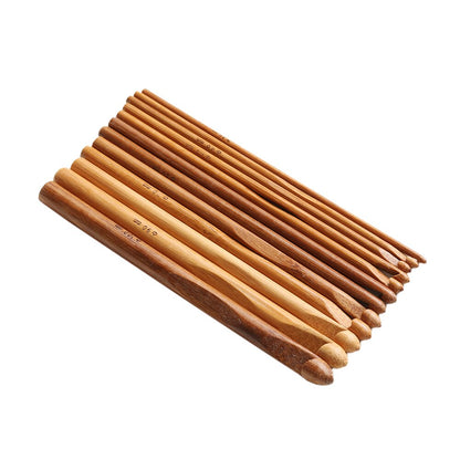 Natural Bamboo Knitting Needles Set (12pcs, 15cm) by HitMyNeed